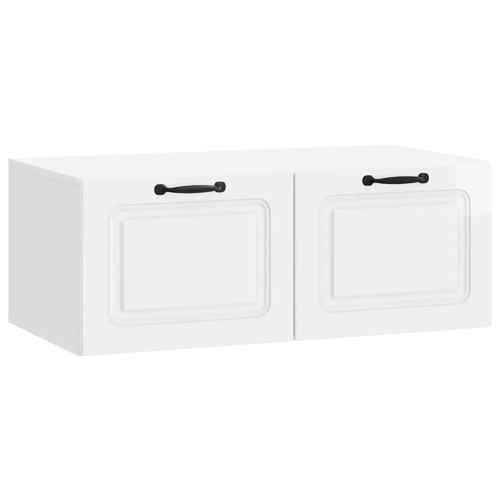 Mobile Porta TV da Muro Bianco Lucido 78,5 x 41 x 30 cm 899369