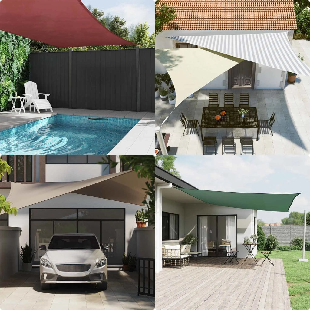 Vela Parasole | Telo Ombra | Vela da ombra solare Grigio chiaro e bianco 3 x 3 x 4,24 m