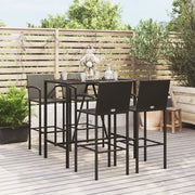 Set Bar da Giardino 5 pz Nero in Polyrattan