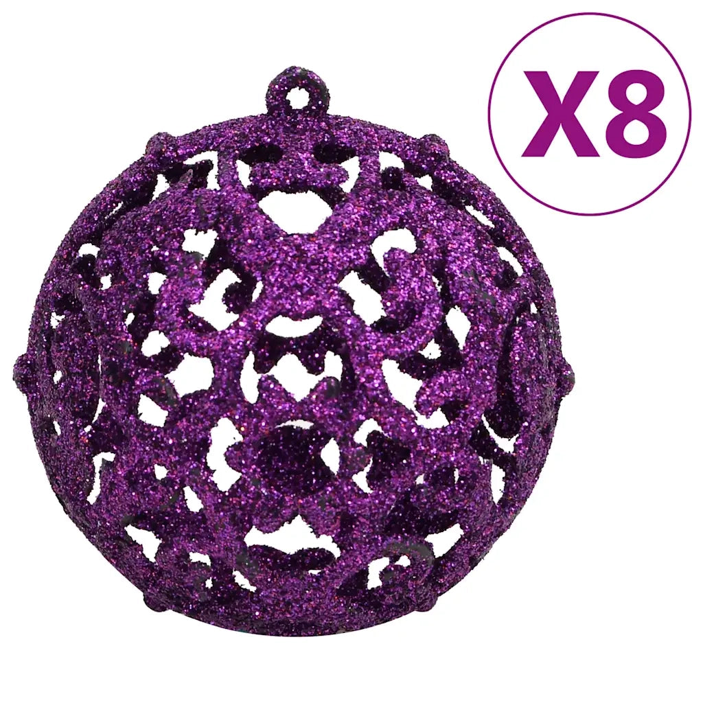 Set Palline di Natale 111 pz Viola in Polistirene 356119