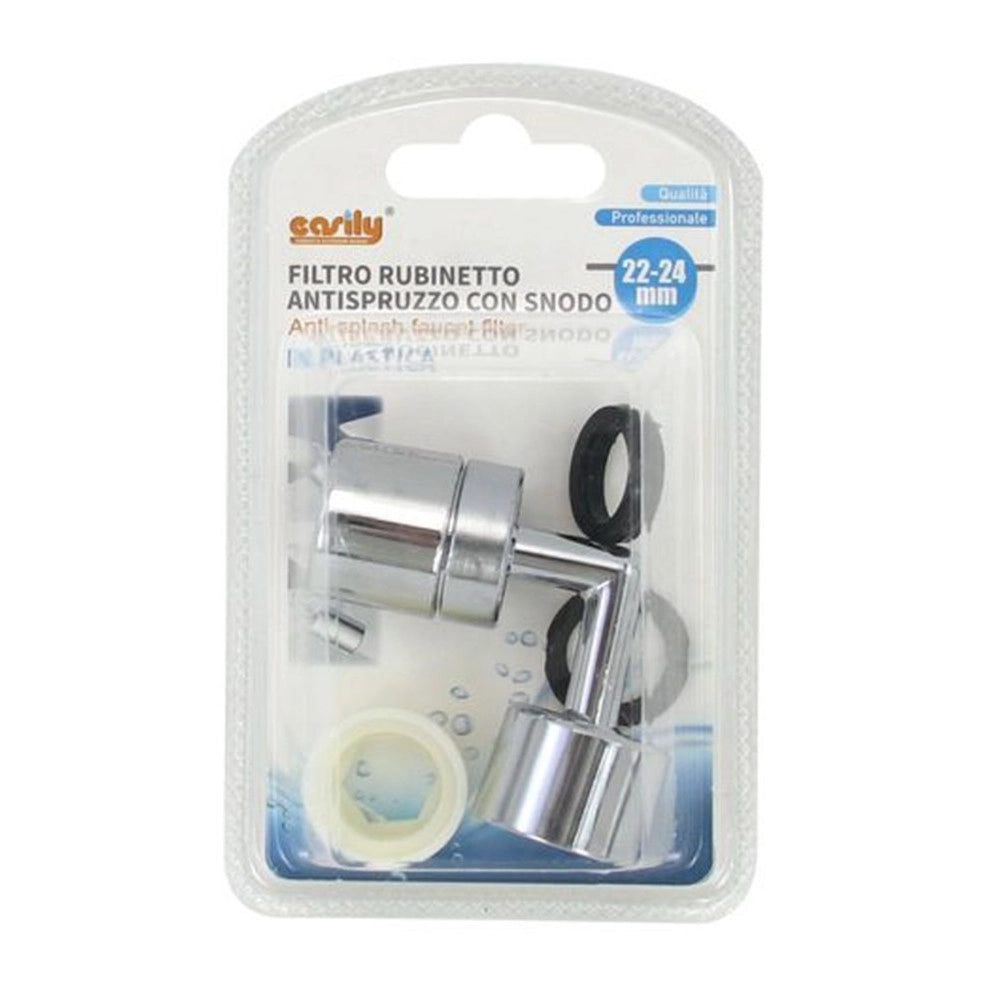 Trade Shop - Filtro Rompigetto Aeratore Rubinetto Antispruzzo Con Snodo In Plastica 22-24mm 87978 -