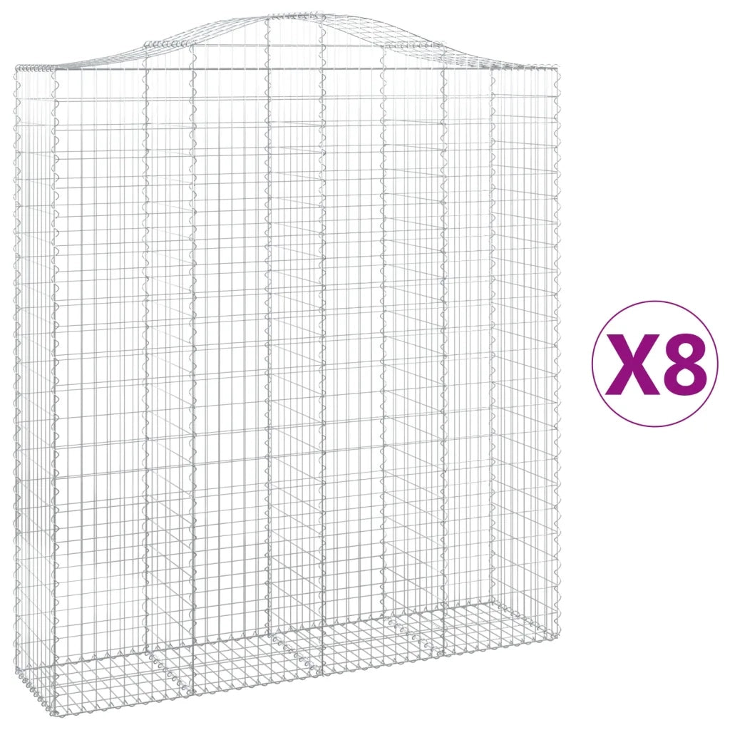 Cesti Gabbioni ad Arco 8 pz 200x50x220/240 cm Ferro Zincatocod mxl 124221