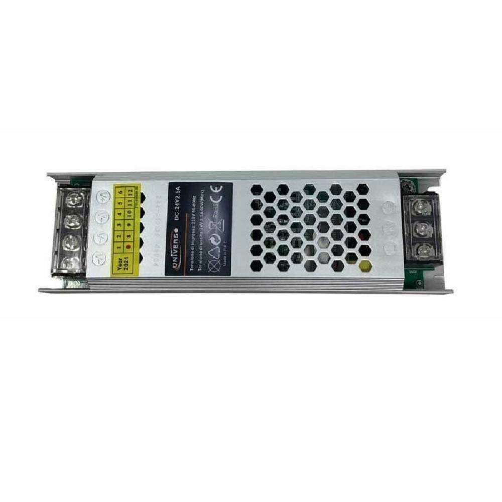 Trade Shop - Alimentatore Stabilizzato 60w Slim Trasformatore 24v 2.5a Telecamere Led -