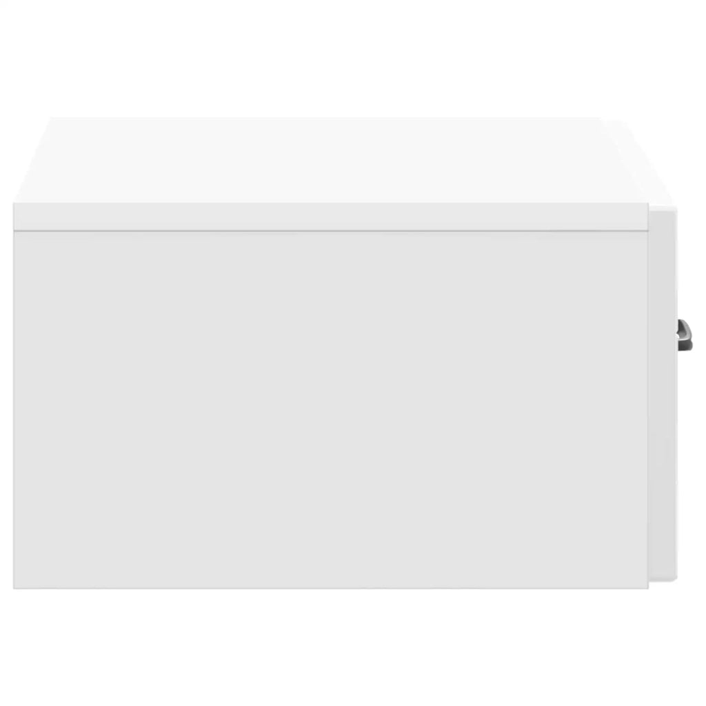 Mobiletto da notte a muro Bianco Lucido 49 x 34,5 x 20 cm