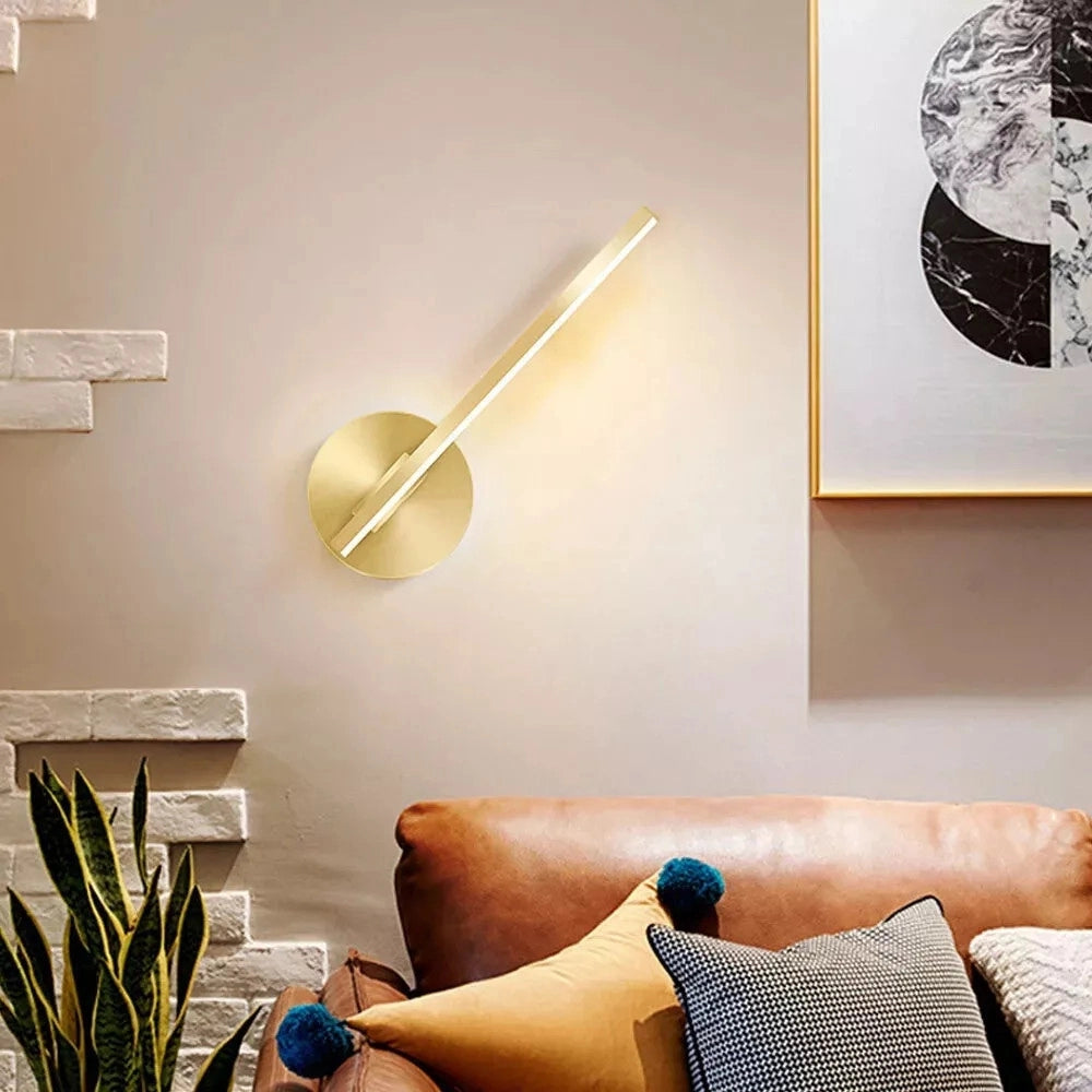 Trade Shop - Applique Da Parete Led 13 W Lineare Orientabile Oro Lampada Luce Naturale 50384 -