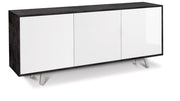Mobile 3 Ante 177x74x41 cm Ossido Nero/Bianco Lucido