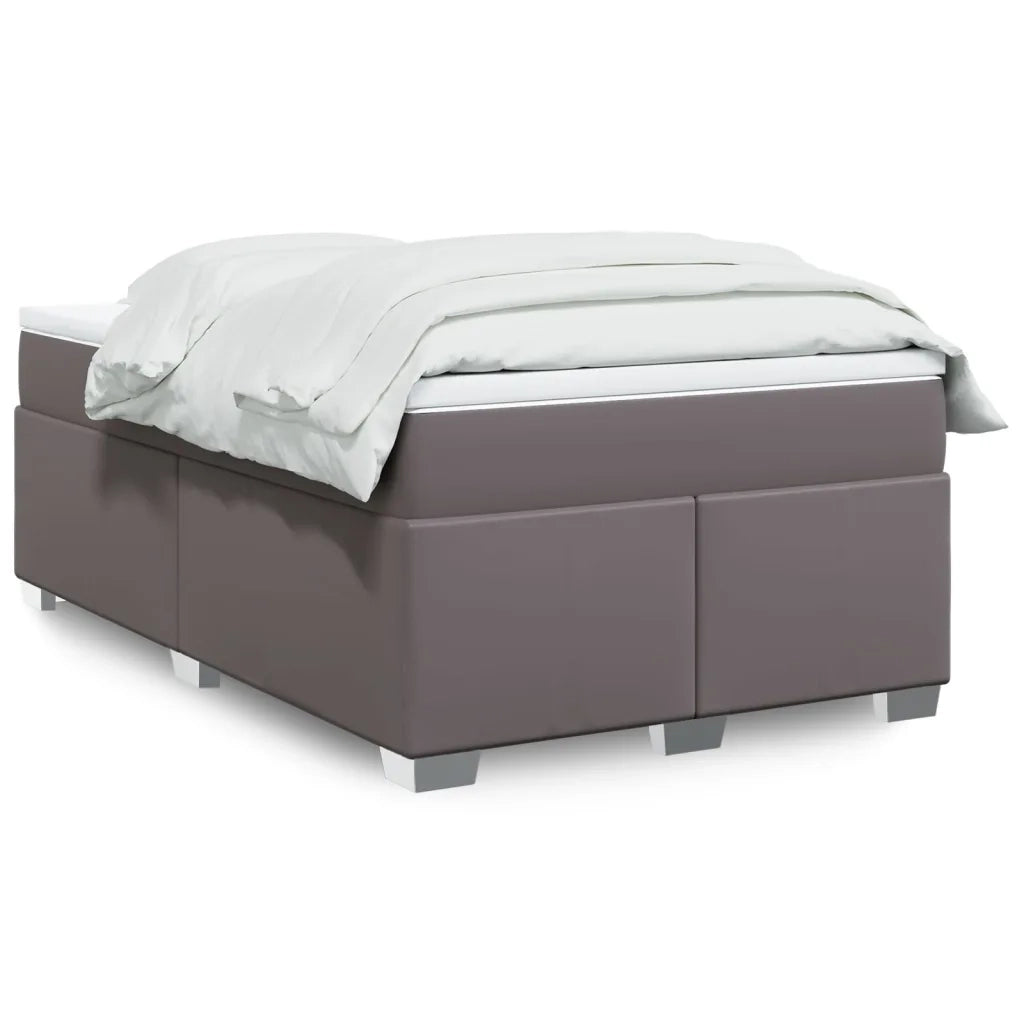 Giroletto a Molle con Materasso Grigio 120x200 cm in Similpelle