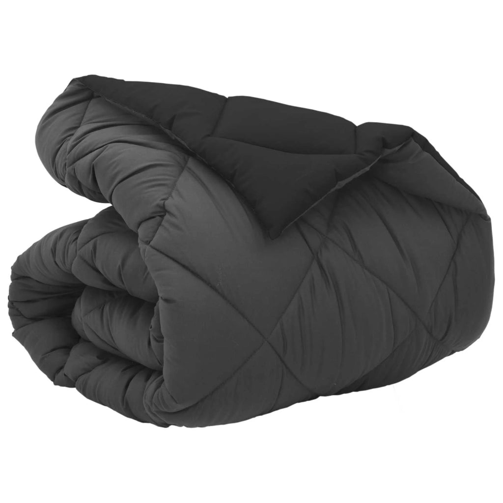 Duvet Invernale Nero e antracite 135 x 200 cm Microfibra 42025716