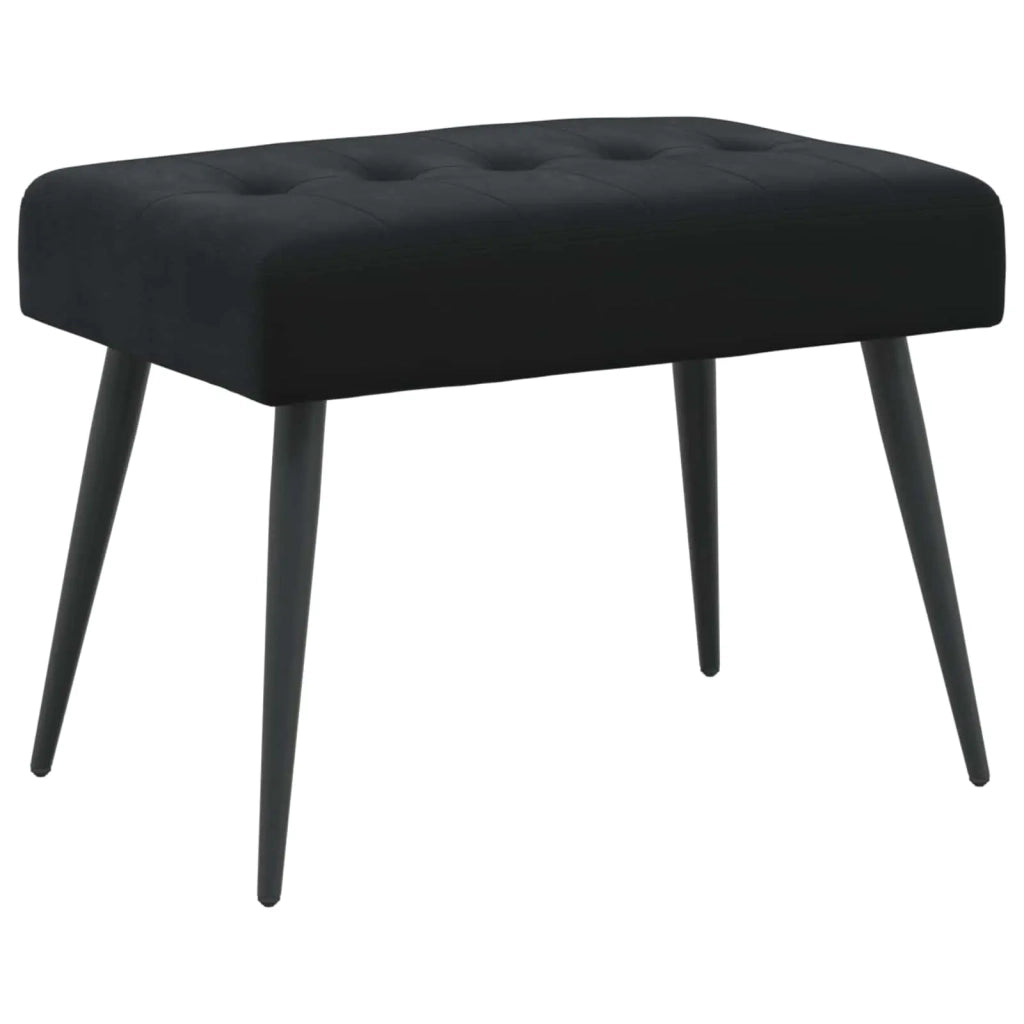 Panchina con bottoni imbottiti Nero 60 x 40 x 45 cm Velluto 42038507