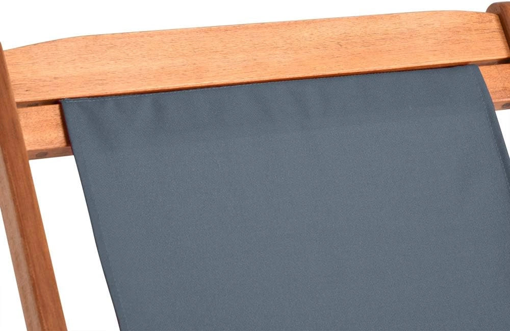 ® Sedia a Sdraio in Legno Acacia Pieghevole con Poggiatesta Traspirante Poltrona Relax Sedie Esterno Giardino