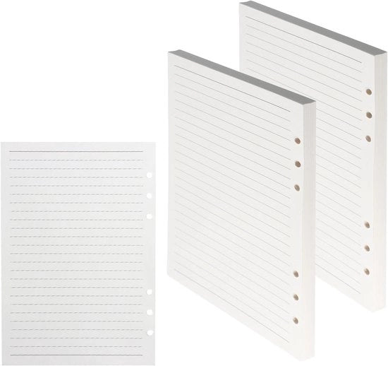 2 pacchi di A5 navullini di carta 160 fogli 6 fori navellabili carta navellabile carta geperforata per navella navelli per planner losi inserti di carta per ringbindi per libretto delle note 100 g/m² 142 x 209 cm.