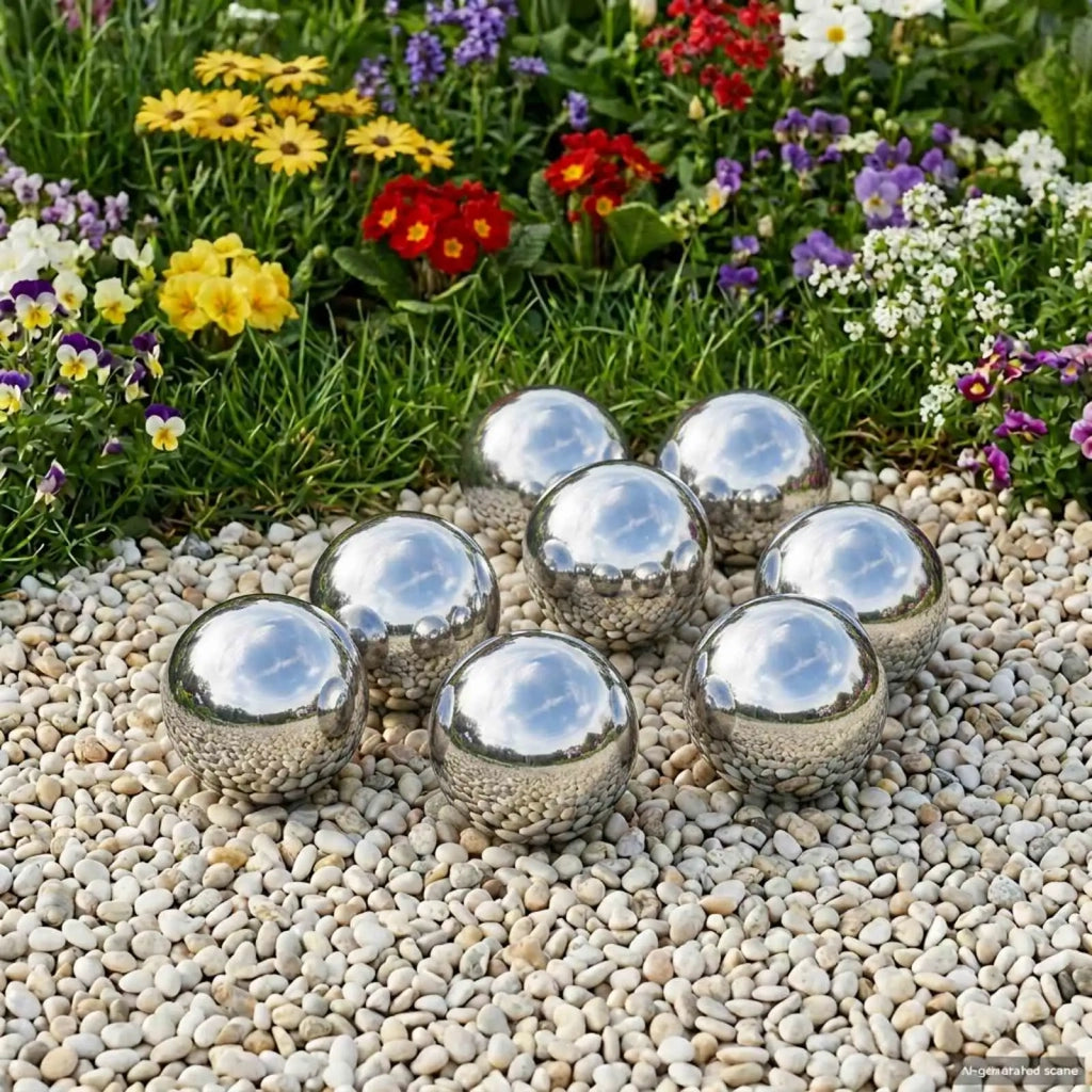 Palla a Specchio 8 pcs Ø 5 cm Argento Acciaio Inossidabile 201 42008422