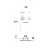 Lineabeta - Soffione doccia rettangolare piatto con cascata Supioni acciaio lucido