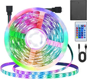 Ledstrip RGB 5m con Comando a Distanza - 30 LEDs/m, Sincronizzazione Musicale, Striscia di Luce Regolabile per Gaming e Decorazione di Camera