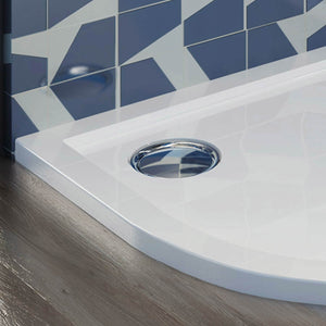 Piatto Doccia Semicircolare 90x90 cm in Acrilico Fosterberg Floret 4 Bianco Lucido