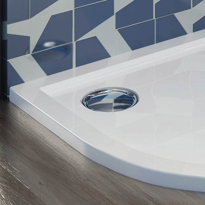 Piatto Doccia Semicircolare 90x90 cm in Acrilico Fosterberg Floret 4 Bianco Lucido