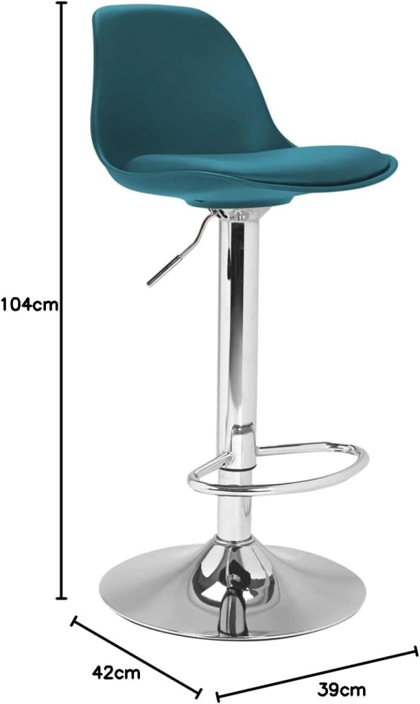 Set di 2 sgabelli da bar design blu anatra KARL