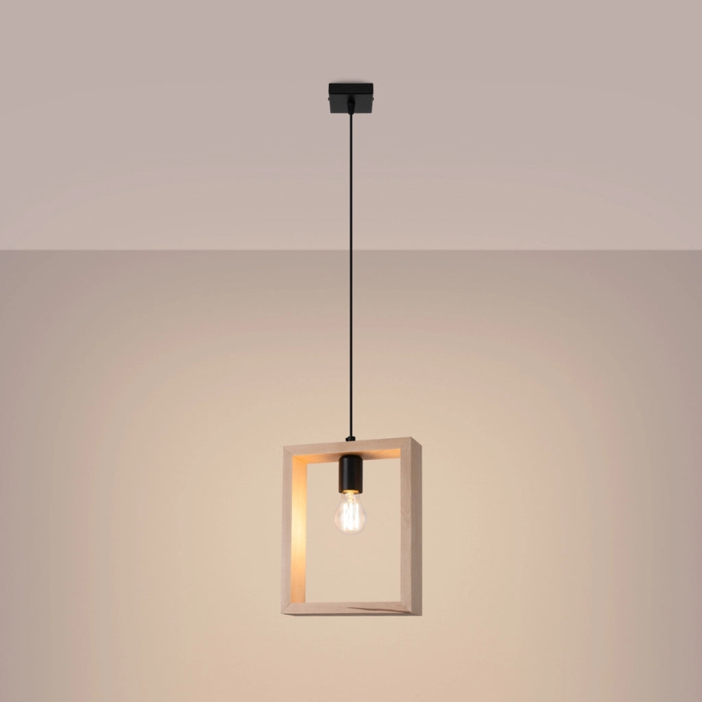 Lampada sospensione CELARO legno nero E27 Pure Lume
