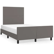 Letto matrimoniale | Letto per adulti | Giroletto con Testiera Crema 120x200 cm in Similpelle