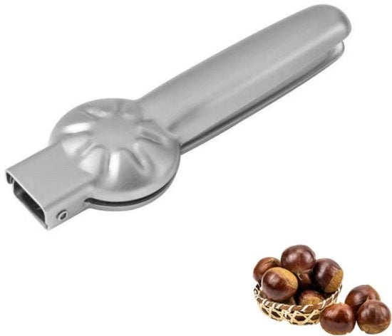 Peller a Mano per Castagne con Noci di Ciliegio - 1 Unita - Acciaio Inossidabile, per Castagne Noci e Frutti di Mare