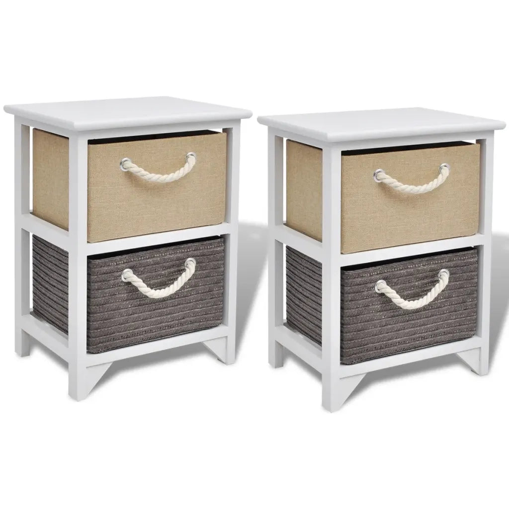 Set di 2 Comodini | Armadio da Notte | Mobiletto da notte in Legno