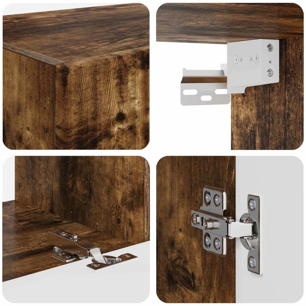 Set di Mobiletto da TV a Parete 4 pcs Rovere fumé 3408939