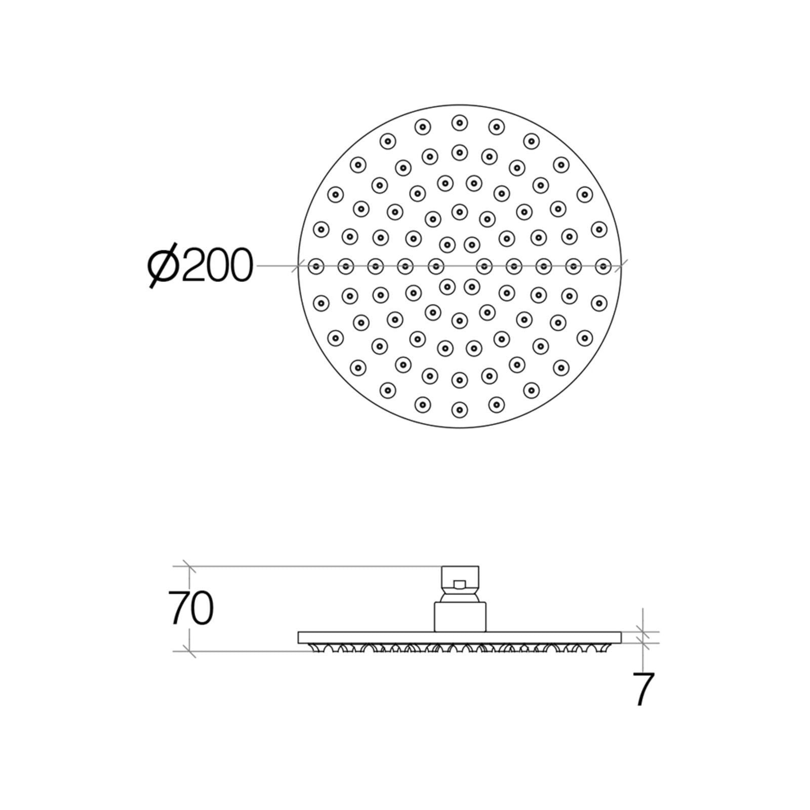 Lineabeta - Soffione doccia tondo 20cm spessorato 7mm Supioni in acciaio lucido
