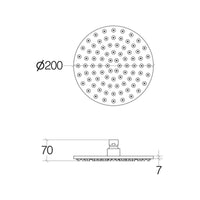 Lineabeta - Soffione doccia tondo 20cm spessorato 7mm Supioni in acciaio lucido