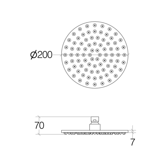 Lineabeta - Soffione doccia tondo 20cm spessorato 7mm Supioni in acciaio lucido