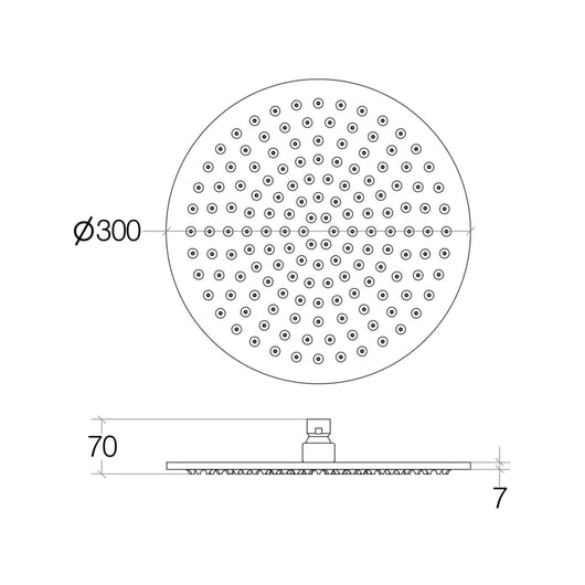Lineabeta - Soffione doccia tondo 30cm spessorato 7mm Supioni in acciaio lucido