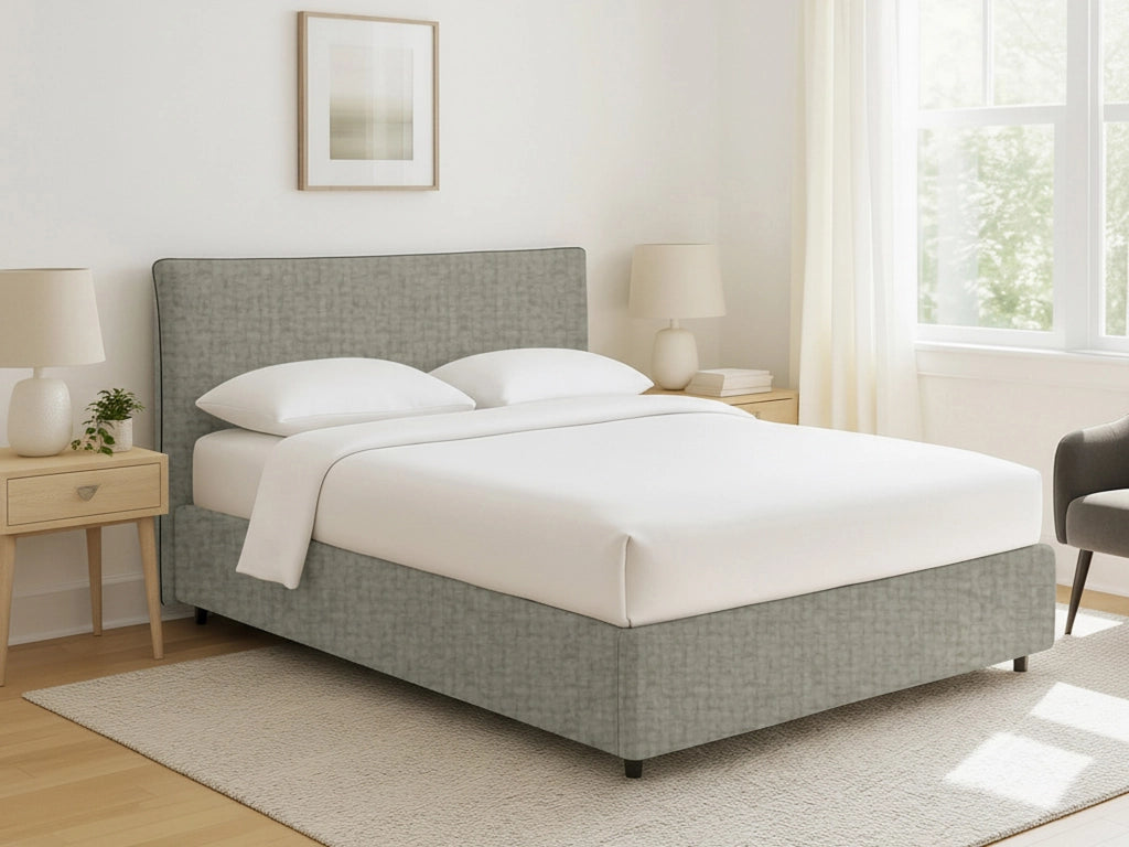 Louth, Letto Singolo Sfoderabile Made in Italy, Grigio