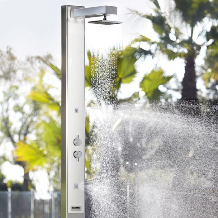 Doccia da giardino IGUAZU in acciaio 316, con nebulizzatore