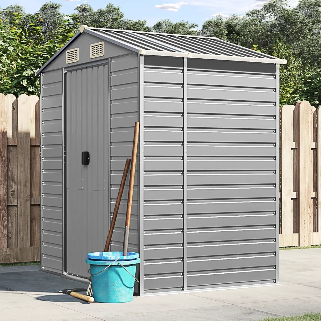 Capanno da Giardino Grigio Chiaro 191x130x198cm Acciaio Zincato 3188242