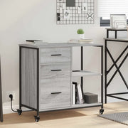 Cabina con Stazione di Ricarica Grigio Sonoma 76 x 41 x 72 cm 859838