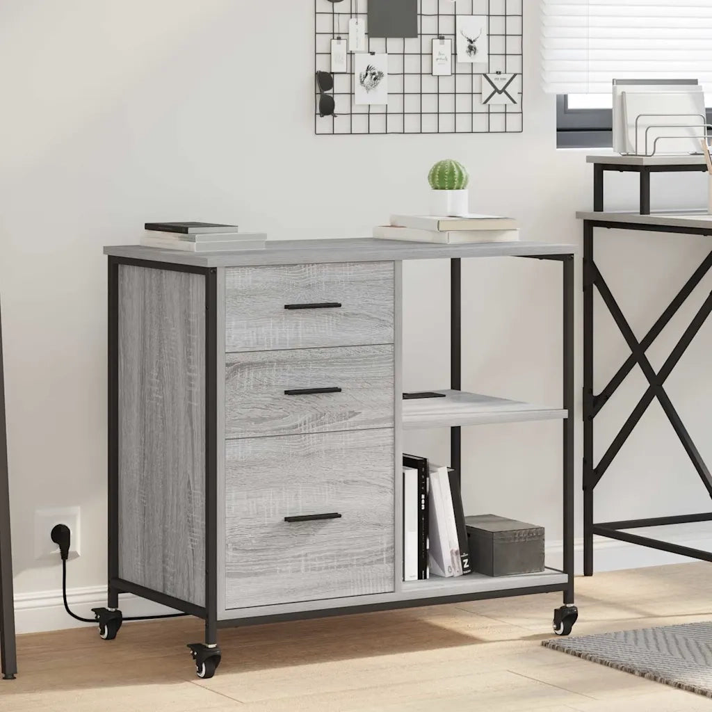 Cabina con Stazione di Ricarica Grigio Sonoma 76 x 41 x 72 cm 859838