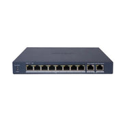 Hikvision switch l2, smart managed, 8 gigabit rj45 poe ports, 2 gigabit rj45 port, 802.3af/at, poe p - DS-3E1510P-EI/M
