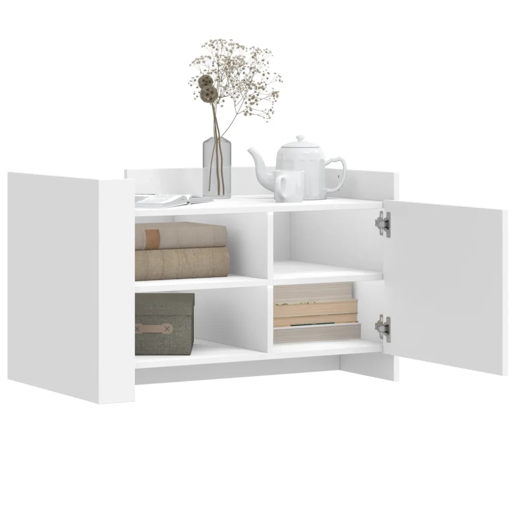 Tavolino da Salotto Bianco 80x50x50 cm in Legno Multistrato