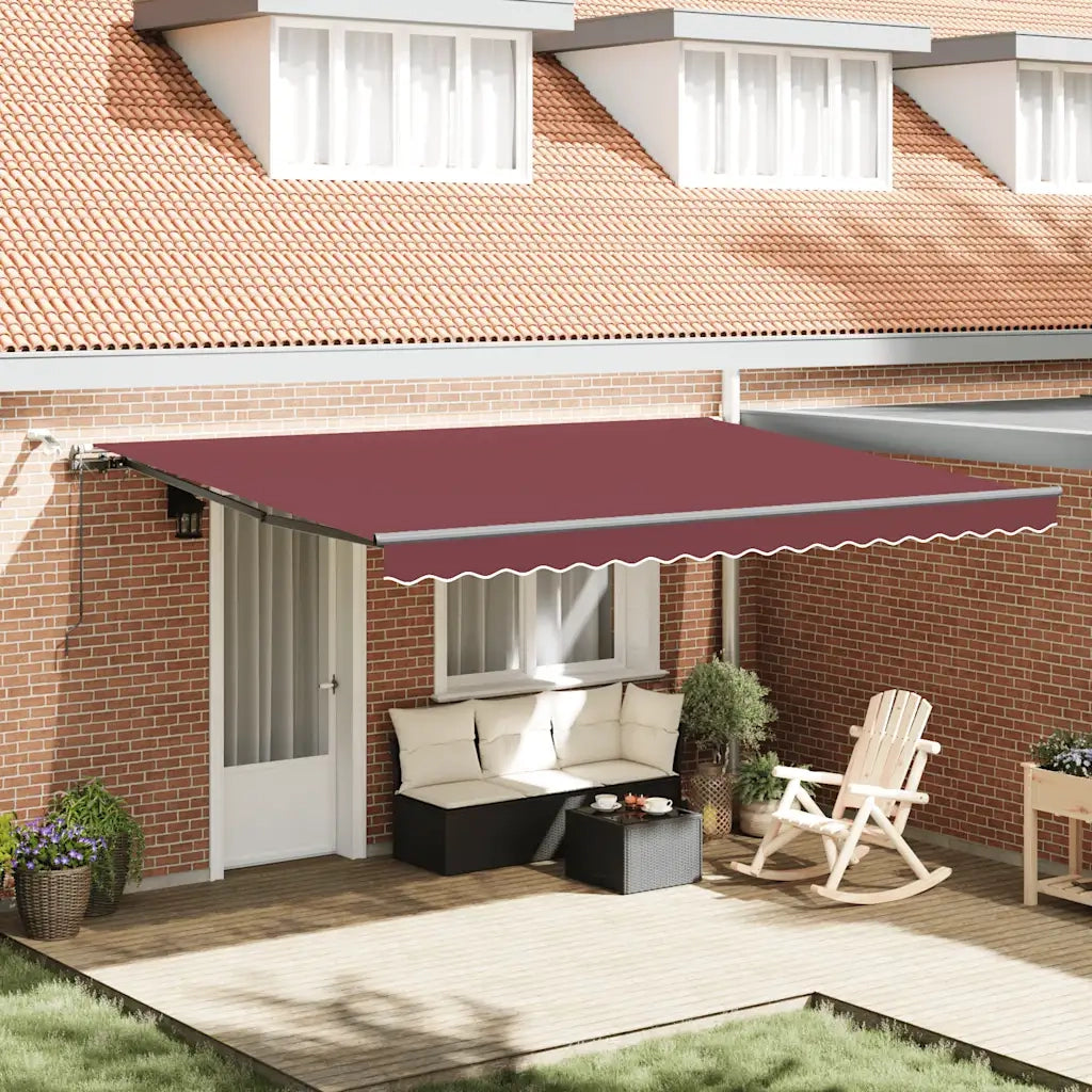 Tenda da Sole Retrattile Automatica con LED Marrone 450x300 cm