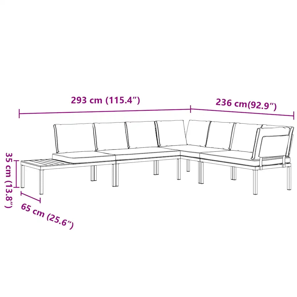 Set Divani da Giardino 4 pz con Cuscini in Alluminio Nero 3283682