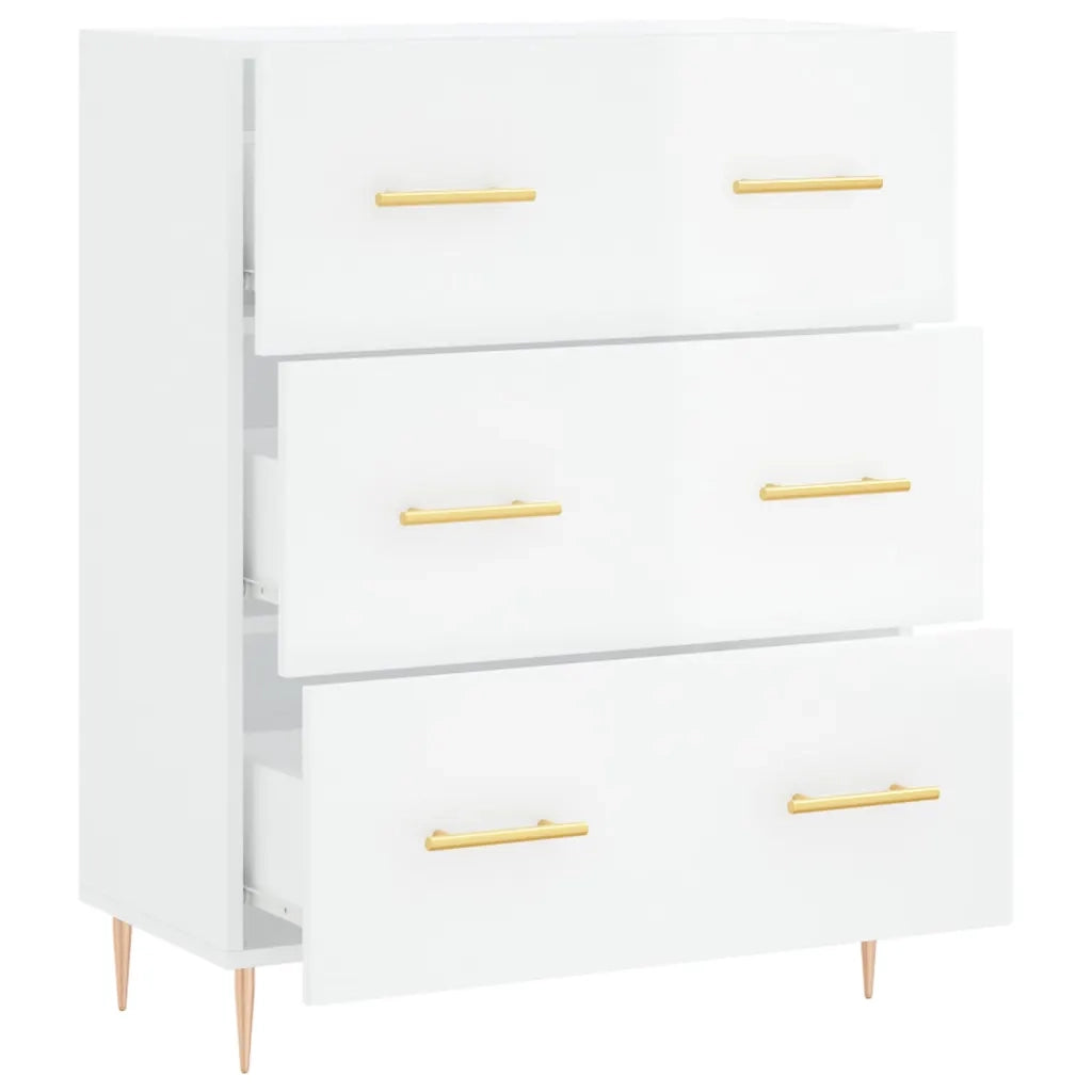 Credenza 69,5x34x90 cm in Legno Multistrato Bianco Lucido 827838