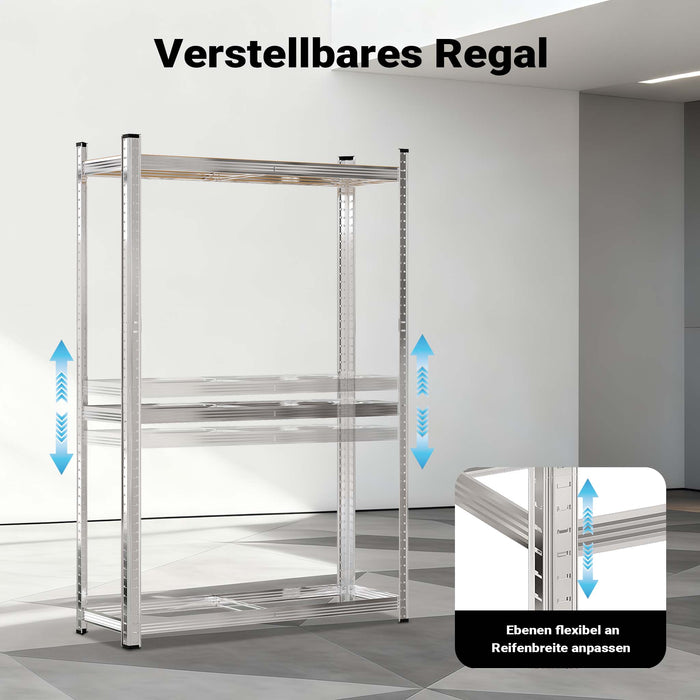 Scaffale portagomme fino a 795 kg 180x120x40cm per 8 pneumatici Per officina gommista