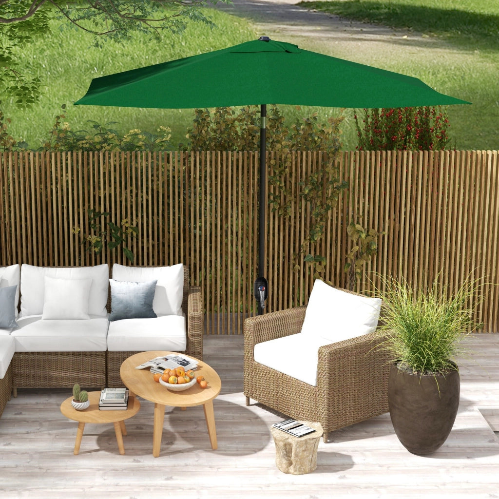 Ombrellone da Giardino Rettangolare 2x3 m Inclinabile con Apertura a Manovella, Verde