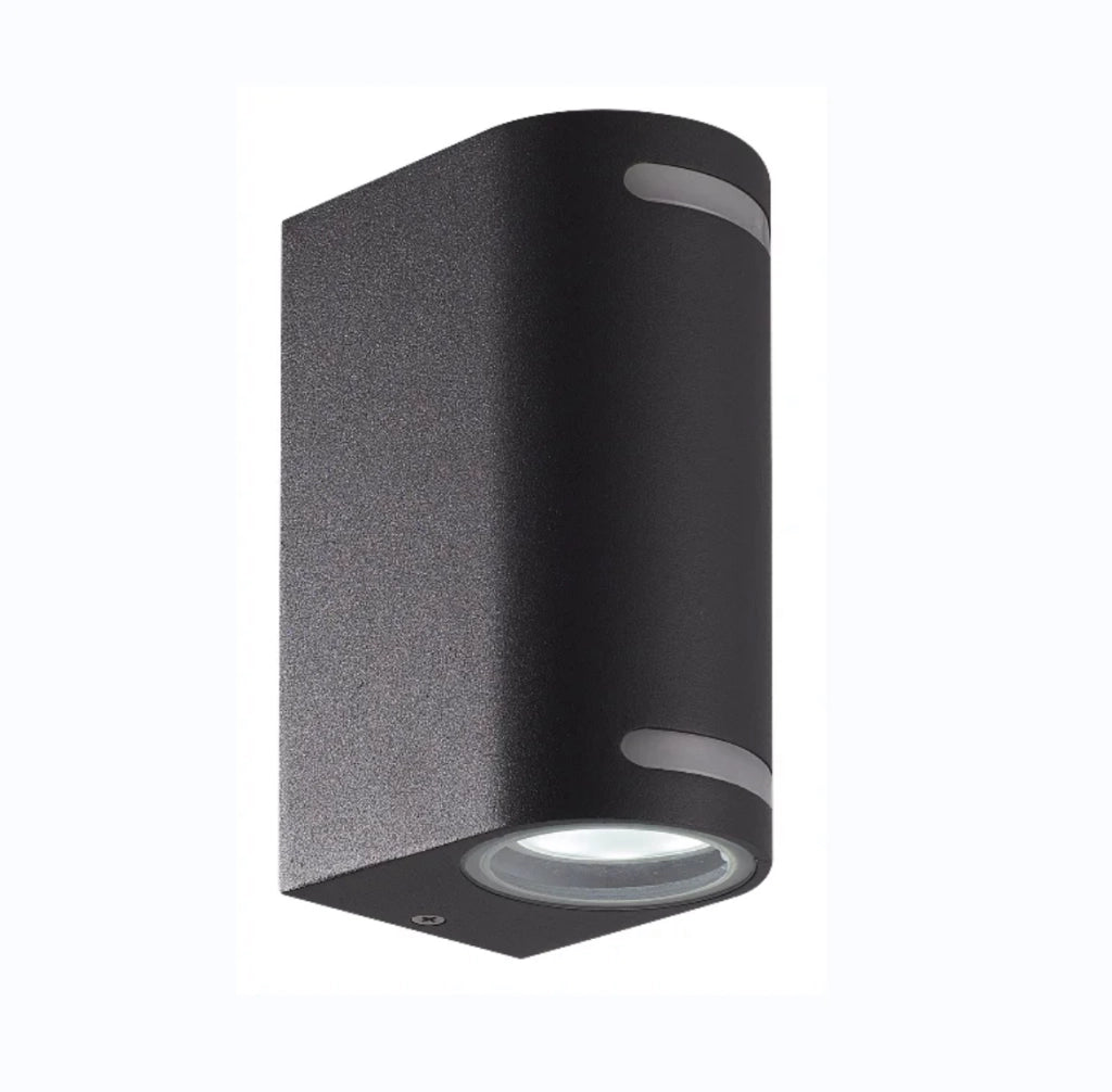 Applique lampada da esterno Nera per parete balcone a doppia emissione e attacchi GU10