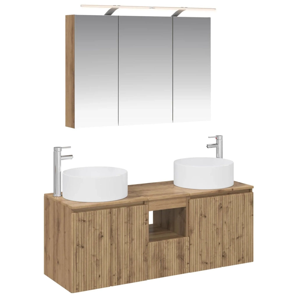 Set di Armadi da Bagno 4 pcs Rovere Artigianale 3406582
