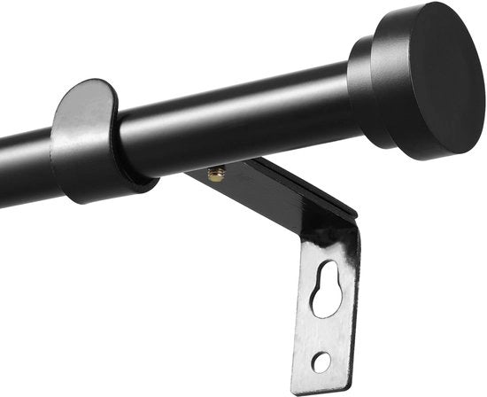 Maniglia per tende adattabile - 67-227 cm - nero - acciaio inox - adatta per interni ed esterni