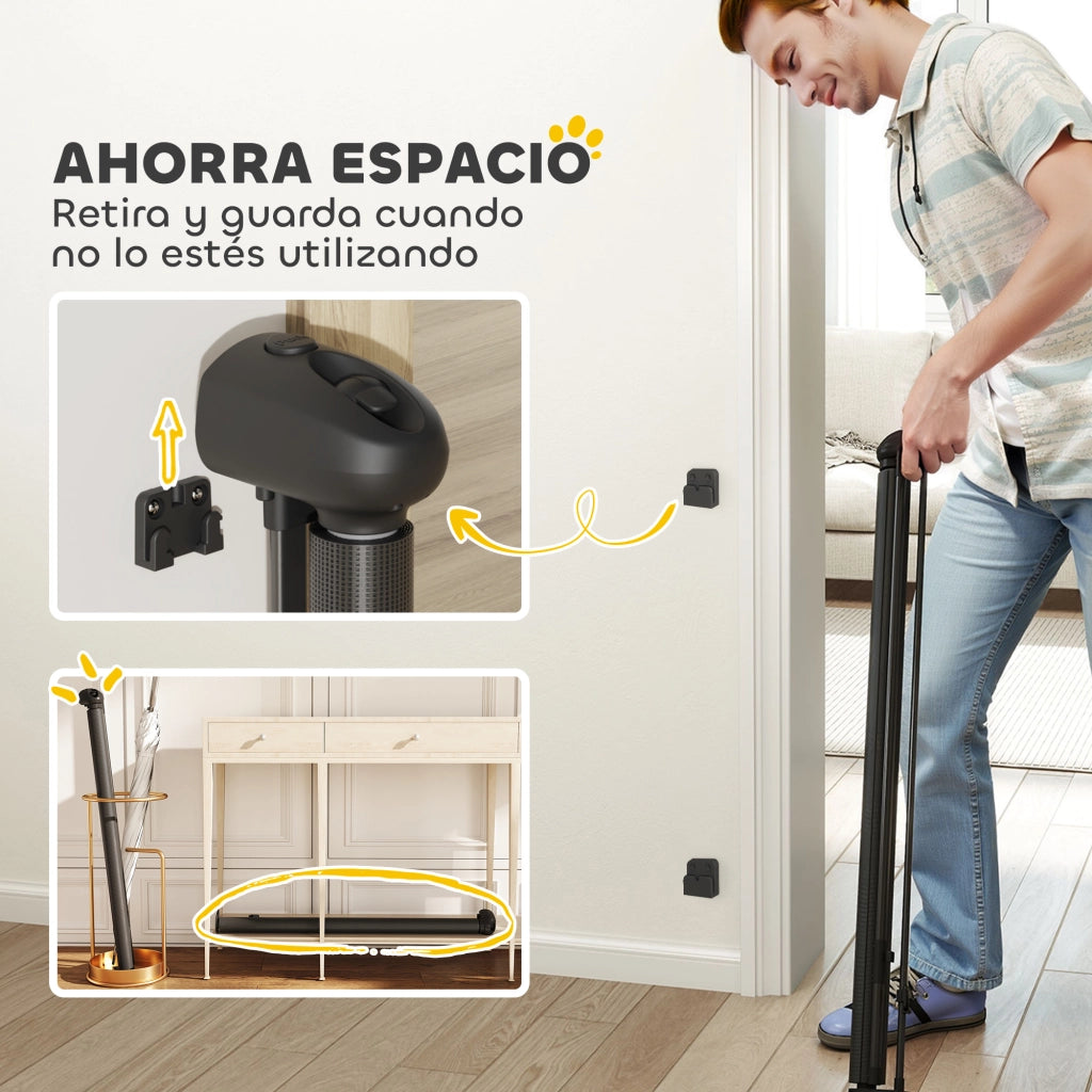 Cancelletto di Sicurezza Estensibile per Cani ¨C Xylo ¨C 0-140 cm Nero