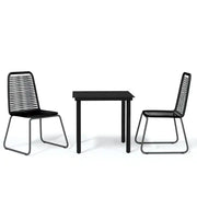 Set Mobili da Pranzo per Giardino 3 pz | Set Salotto da Giardino Nero
