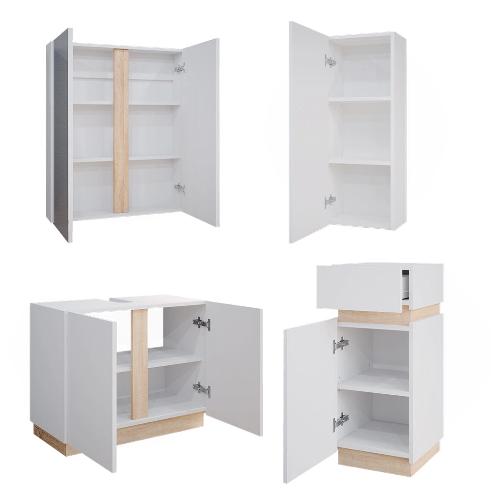 Vicco Set di mobili da bagno Bianco 4 parti
