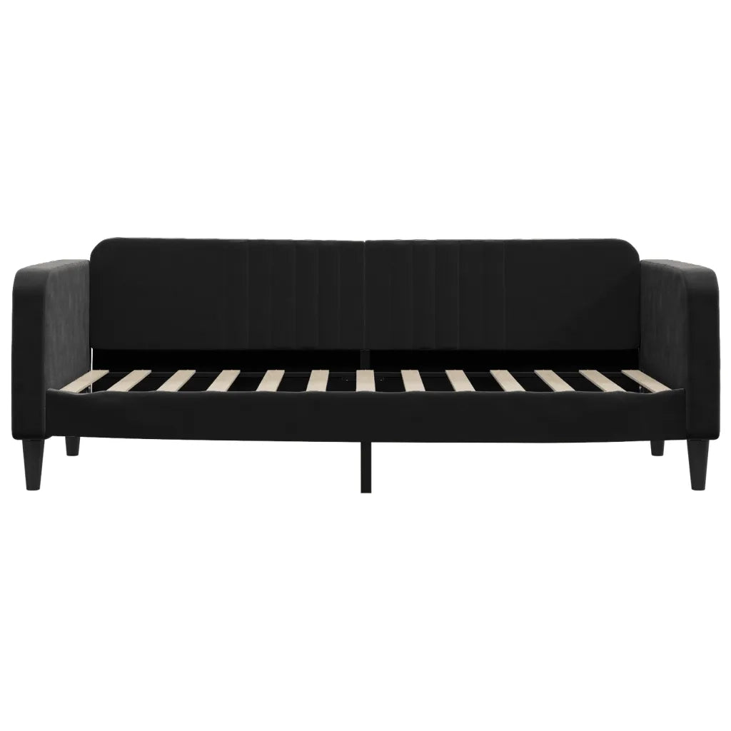 Divano Letto Estraibile con Cassetti-Sofa Letto-Daybed Nero 80x200 cm in Velluto 197171