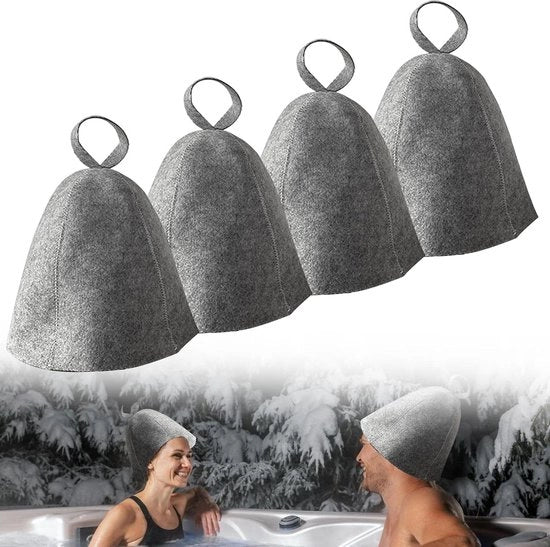 4 capi di pelliccia di lupo con chiodi - cappello di pelliccia resistente al calore - grigio.